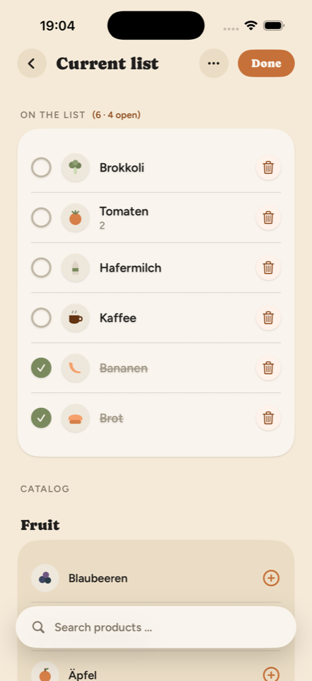 Catalog with all products